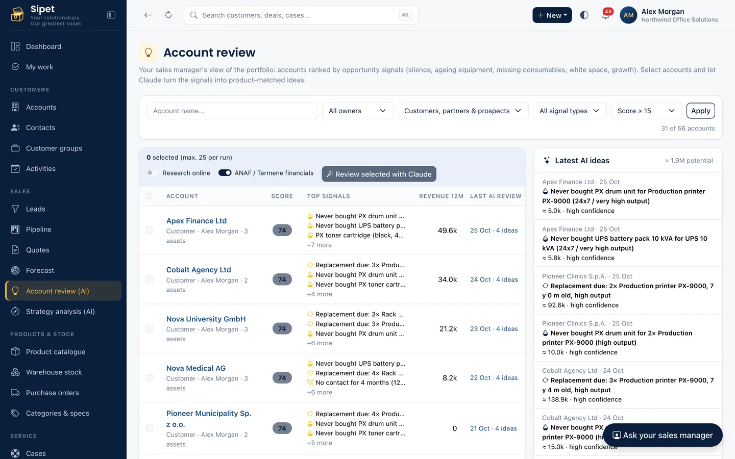 Account review with AI